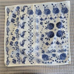 Anthropologie Blue and White Floral Napkins